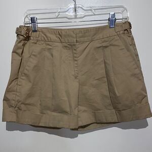 MICHAEL Michael Kors Women's Tan Pleated Front Adjustable Strap Chino Shorts  8